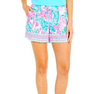 Lilly Pulitzer Blue IBIZA Gimme the Juice Engineered Shorts Large